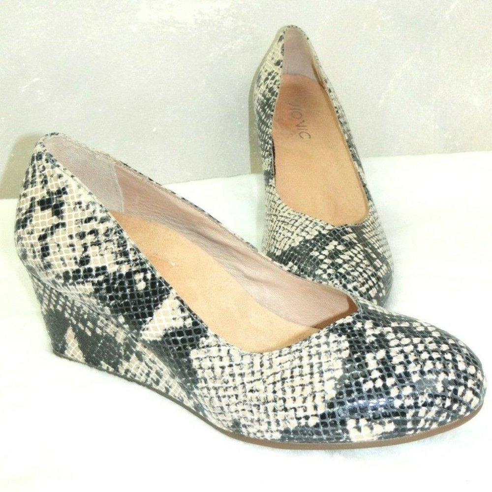 Vionic Antonia Womens Heel Wedges Snake Skin Print